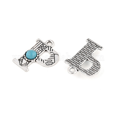 Подвески из синтетической бирюзы и сплавов PALLOY-H146-01AS-P-1