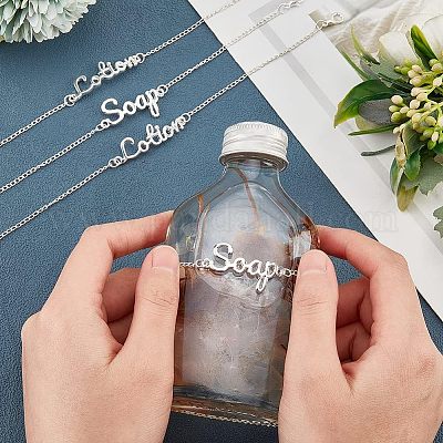 8шт. набор из 2 браслетов из сплава со словами «лосьон и мыло» BJEW-OC0001-07S-1