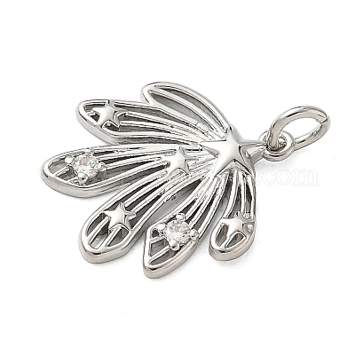 Латунные микропаве прозрачные подвески с фианитом KK-A273-33P-1