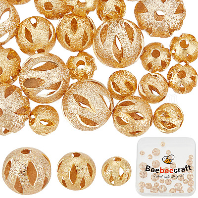 42 шт. 3-х видов латунных филигранных бусин KK-BBC0010-67-1