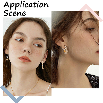 16 шт. 2 стиля латунных сережек-колец Huggie Hoop KK-BBC0008-52-1