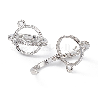 Подвески в клетку из бисера из прозрачного кубического циркония с покрытием из латуни KK-G464-10P-1