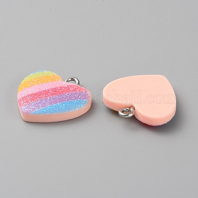 Подвески из непрозрачной смолы цвета радуги RESI-WH0026-101B-1