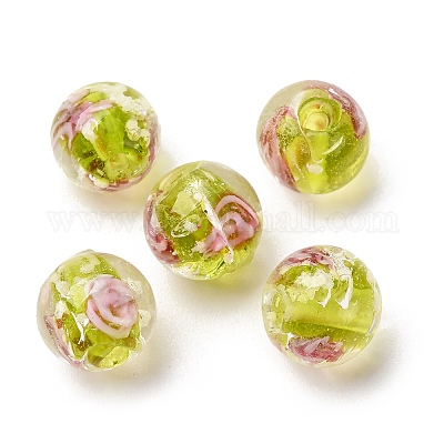 Светящиеся бусины ручной работы из искусственного песка в технике лэмпворк LAMP-B028-03M-10mm-1