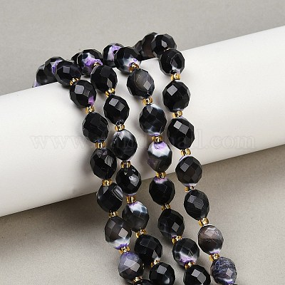 Нити окрашенных и нагретых натуральных агатовых бус с огненным кракелюром G-N342-149I-21-1