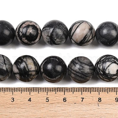 Бусины из натурального черного камня&nbsp;G-L648-A11-16mm-1