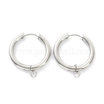 Фурнитура для сережек-колец Huggie Hoop из нержавеющей стали 201 STAS-P283-01J-P-1