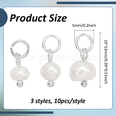 30 шт. 3 стиля подвески-картофелины из натурального жемчуга&nbsp;PALLOY-PH01750-1