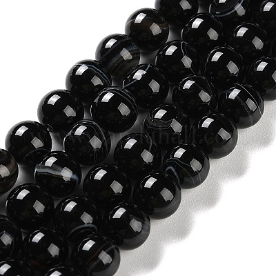 Натуральные полосатые агатовые / полосатые агатовые бусинки G-Z060-A01-C08-1