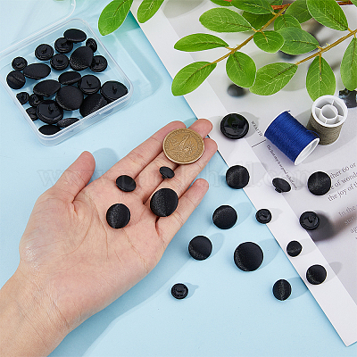 40 шт. 4 вида пластиковых пуговиц с 1 отверстиями BUTT-DC0001-04-1