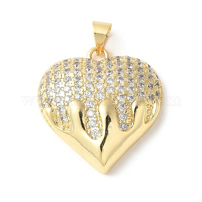 Латунные микропаве прозрачные подвески с фианитом ZIRC-I071-03G-01-1