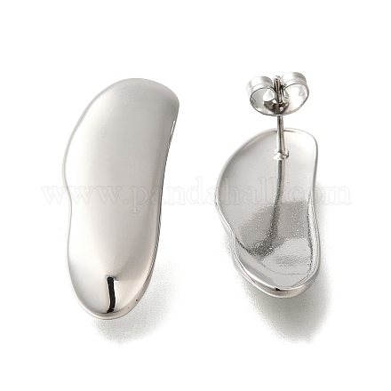 Овальные серьги-гвоздики из нержавеющей стали 304 для женщин EJEW-S227-51P-1
