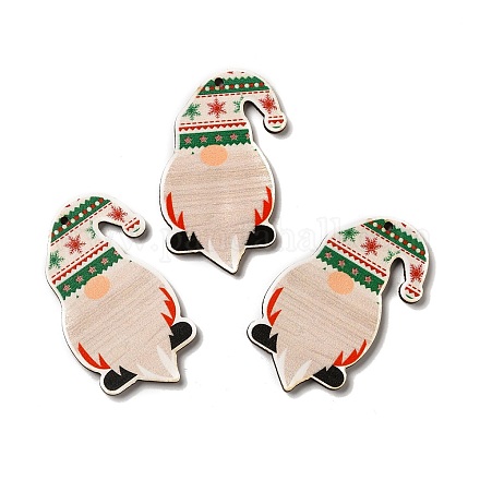 Рождественские односторонние деревянные большие подвески с принтом WOOD-H102-01B-1