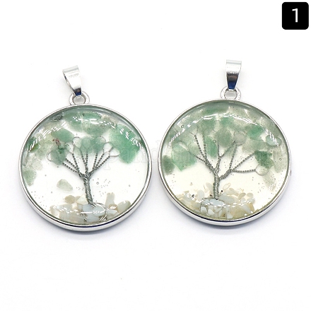 Естественный зеленый авантюрин подвески&nbsp;PW-WGDCF81-09-1