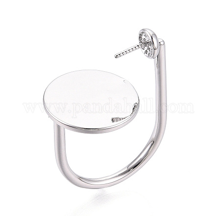 Плоские круглые латунные манжетные кольца KK-T076-67P-1