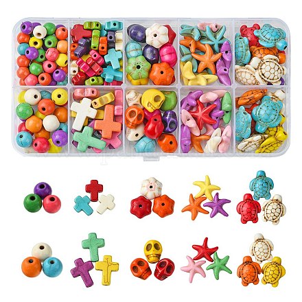 8 стиль синтетических бирюзовых бусин TURQ-FS0001-03-1