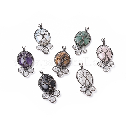 Большие подвески из натурального и синтетического смешанного драгоценного камня G-L521-D-1