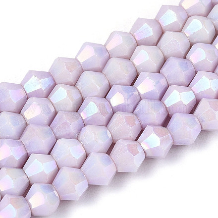 Антикоррозийные гальванические биконические стеклянные бусины EGLA-T021-4mm-16-01-1