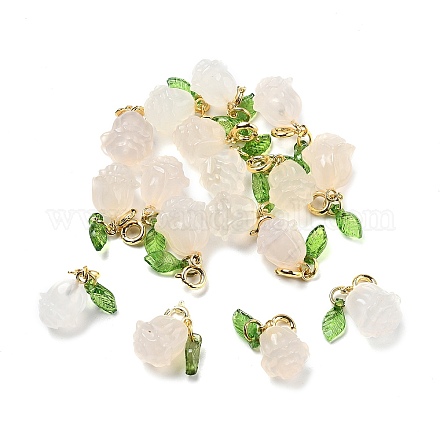 Подвеска из натурального агата в виде розы G-U025-02G-1