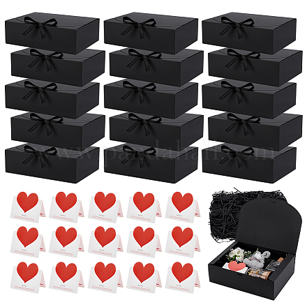 15 шт. прямоугольные бумажные подарочные коробки для хранения&nbsp;AJEW-PH0007-32-1