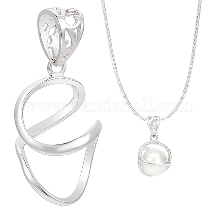 1 шт. подвеска из стерлингового серебра в оправе кабошон STER-BC0002-52-1