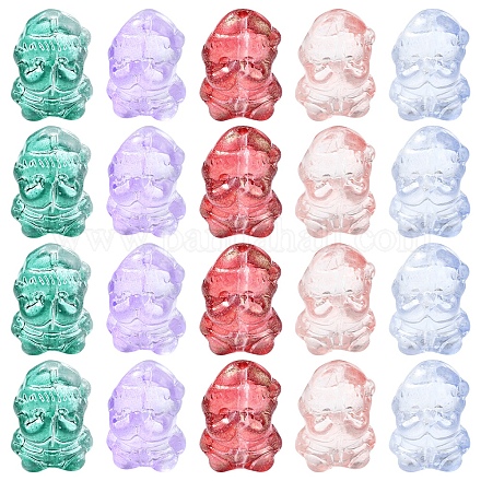 40 шт. прозрачные стеклянные бусины с рождественской тематикой GLAA-FS0001-87A-1