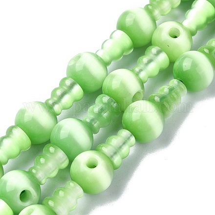 Бусины гуру с 3 отверстием «кошачий глаз» G-K149-52C-1