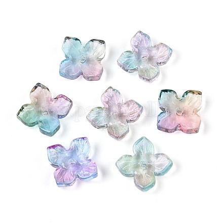 Расписные прозрачные стеклянные шапочки для запекания X-DGLA-N014-04E-1