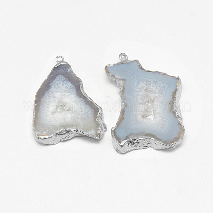 Подвески из натуральных друзовых агатовых пластин G-Q494-65I-P-1