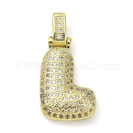 Латунные микропаве прозрачные подвески с фианитом KK-M279-01G-L-1