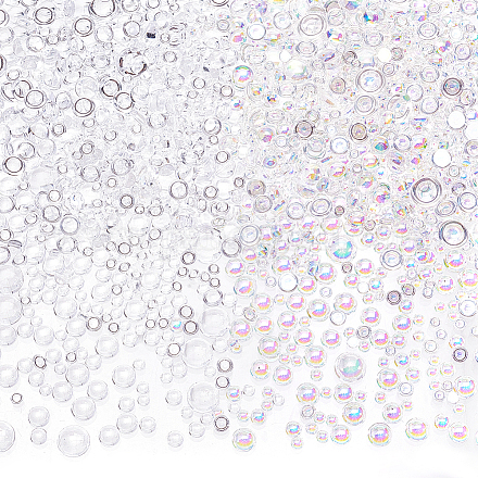 Кабошоны из прозрачного пластика с имитацией росы TACR-WH0026-01-1