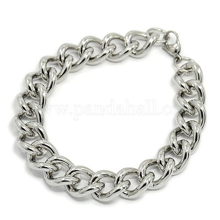Браслеты из витой цепи/цепи с защитой от потускнения из нержавеющей стали марки 304 STAS-A028-B140P-1