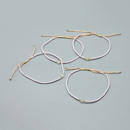 Регулируемые браслеты из бисера натурального розового кварца BJEW-F391-A01-1