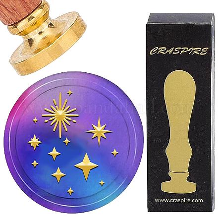 Латунная восковая печать с деревянной ручкой AJEW-WH0412-0322-1