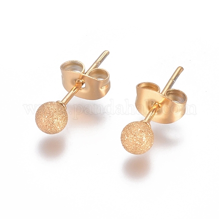 Серьги-гвоздики из нержавеющей стали 304 с ионным покрытием (IP) EJEW-L215-58B-G-1