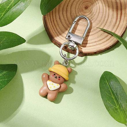 Подвеска в виде медведя из непрозрачной смолы HJEW-JM02664-02-1