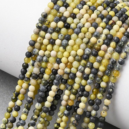 Бусы из натуральной желтой бирюзы (яшмы) G-Z116-A19-2mm-1