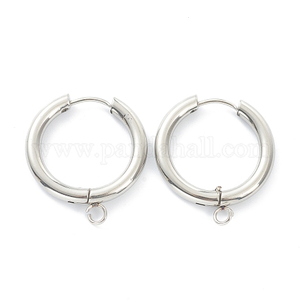 Фурнитура для сережек-колец Huggie Hoop из нержавеющей стали 201 STAS-P283-01J-P-1