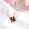 Natural Tiger Eye & Glass Seed Beaded Star Pendant Necklaces, 304 Stainless Steel Cable Chain Necklaces for Women Men, Golden, 17.87 inch(45.4cm)