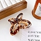 Hollow Butterfly Shape Cellulose Acetate(Resin) Claw Hair Clips, for Women Girls, Coconut Brown, 46x66x49mm