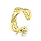 Ion Plating(IP) 304 Stainless Steel Open Cuff Ring, Criss Cross Finger Rings, Real 18K Gold Plated, Inner Diameter: 18mm