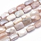 Electroplate Natural Sunstone Beads Strands, Faceted, Rectangle, 12x8x5mm, Hole: 1.5mm, about 33pcs/strand, 15.7 inch