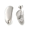 304 Stainless Steel Oval Stud Earrings for Women, Stainless Steel Color, 30.5x11mm