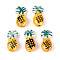 Handmade Porcelain Beads, Pineapple, Famille Rose Porcelain, Gold, 21~22.5x10.5~11.5x7~8mm, Hole: 1.5~1.6mm