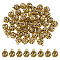 50Pcs Hollow Tibetan Style Alloy Pendants, Round, Antique Golden, 13x10mm, Hole: 2mm