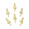 Brass Pendants, Cadmium Free & Lead Free, Ballet Charm, Real 24K Gold Plated, 18.5x7x1.7mm, Hole: 1.2mm
