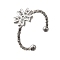 Flower 304 Stainless Steel Adjustable Cuff Ring Rhinestone Settings, Stainless Steel Color, 9x9mm