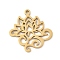 304 Stainless Steel Pendants, Hollow, Lotus Charm, Laser Cut, Golden, 21x21x1mm, Hole: 1.5mm