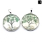 Natural Green Aventurine Pendants, Flat Round, 33mm