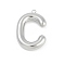 304 Stainless Steel Pendants, Letter Charm, Letter C, 38x26x7mm, hole: 2.3mm